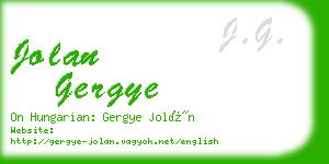 jolan gergye business card